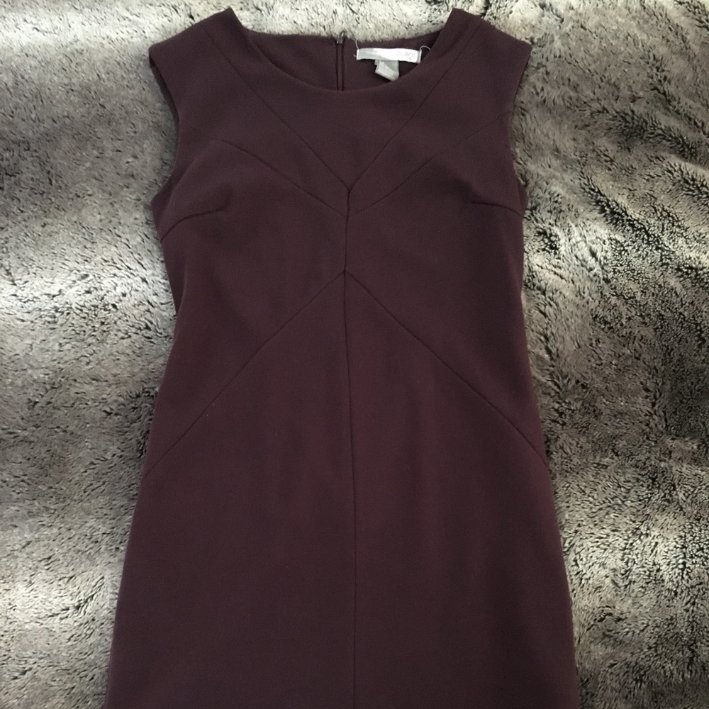 Forever 21 plum fitted dress geometric stitch
